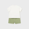 Mayoral Sage Green Car Short Set-2 Piece Set