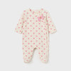 Mayoral Pink Striped Bear Head Appliqué Footed Sleeper