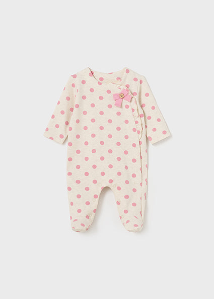 Mayoral Pink Polka Dot with Bow Footed Sleeper