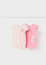 Load image into Gallery viewer, Mayoral Pink Striped Teddy Bear Appliqué Romper

