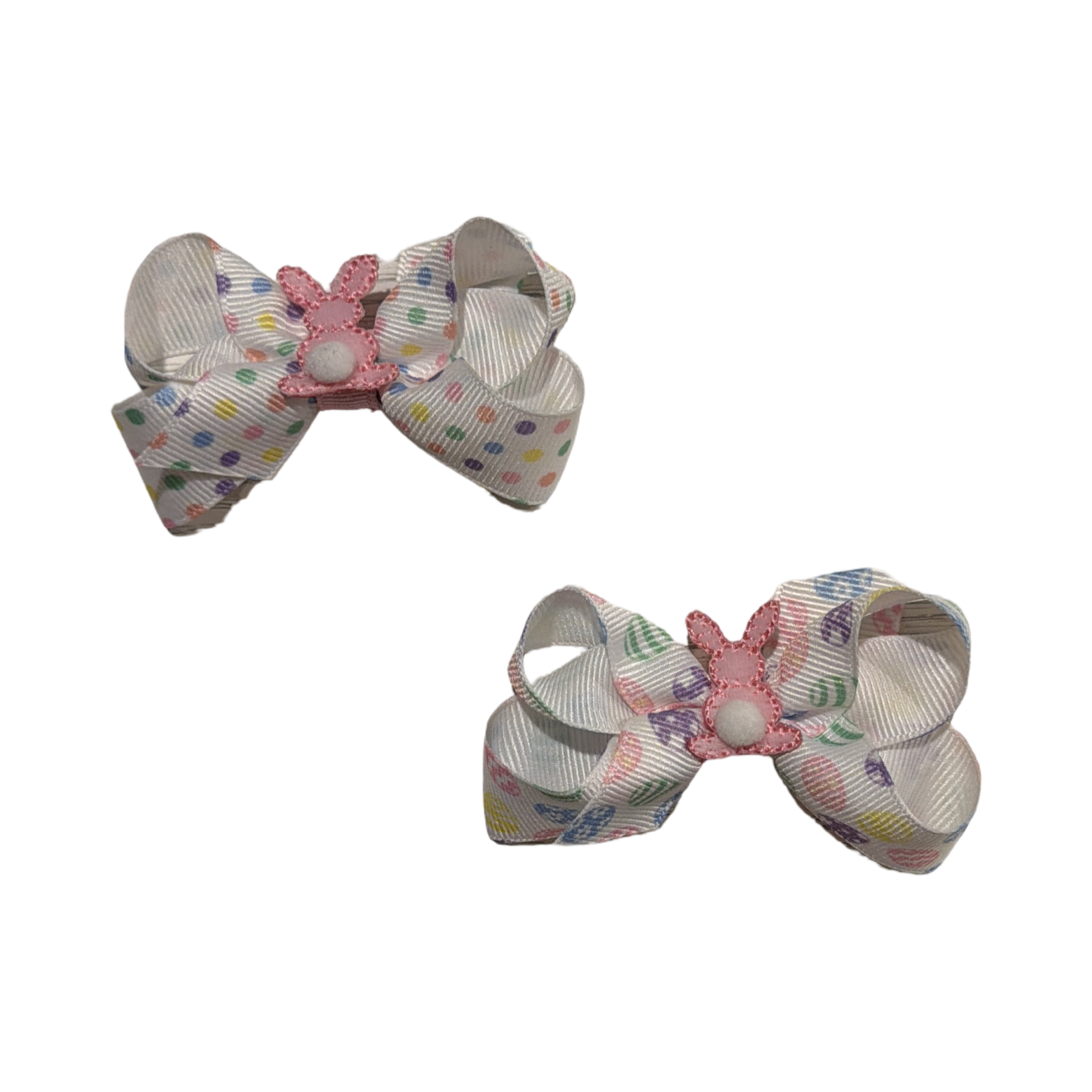 Mini Easter Print Bow with Bunny