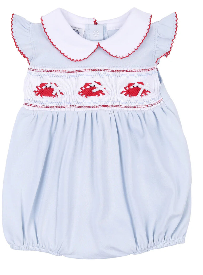 Magnolia Baby Crab Classics Smocked Collared Bubble