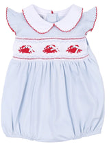 Load image into Gallery viewer, Magnolia Baby Crab Classics Smocked Collared Bubble
