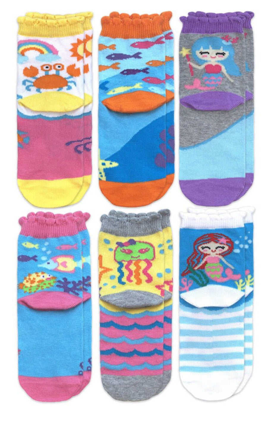 Jefferies Socks Mermaid Crew So is 6 Pair Pk.