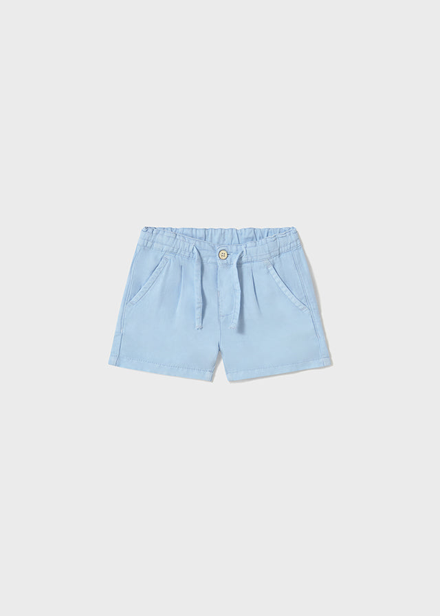 Light Blue Cotton Linen Shorts