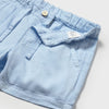 Light Blue Cotton Linen Shorts