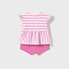 Mayoral Baby Girl Pink Striped Chick Short Set