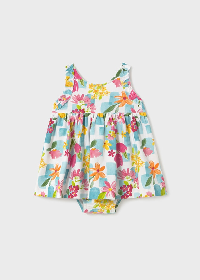 Mayoral Floral Printed Dress w/ Panty