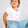 Mayoral Girls White w/Button Detail Cropped Top