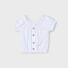 Mayoral Girls White w/Button Detail Cropped Top