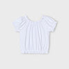 Mayoral Girls White w/Button Detail Cropped Top