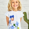 Mayoral Girls Flutter Sleeve Cute Printed Tee