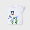 Mayoral Girls Flutter Sleeve Cute Printed Tee