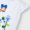 Mayoral Girls Flutter Sleeve Cute Printed Tee