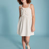 Mayoral Flower Strap Dress-Cream