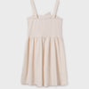 Mayoral Flower Strap Dress-Cream