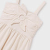 Mayoral Flower Strap Dress-Cream