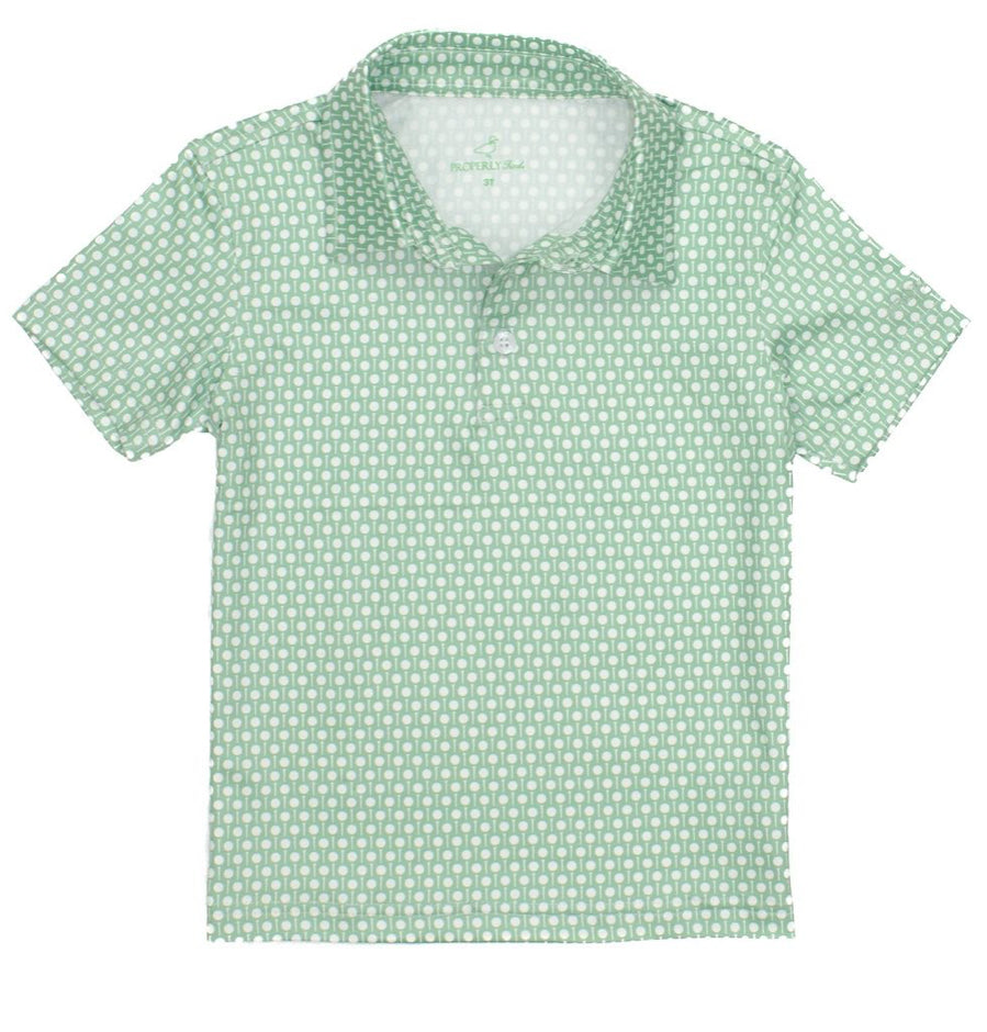 PROPERLY TIED BOYS INLET POLO -
GREEN GOLF TEE TIME