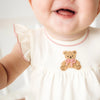 Bear Hugs Hand-Embroidered Diaper Cover Set - Dusty Rose