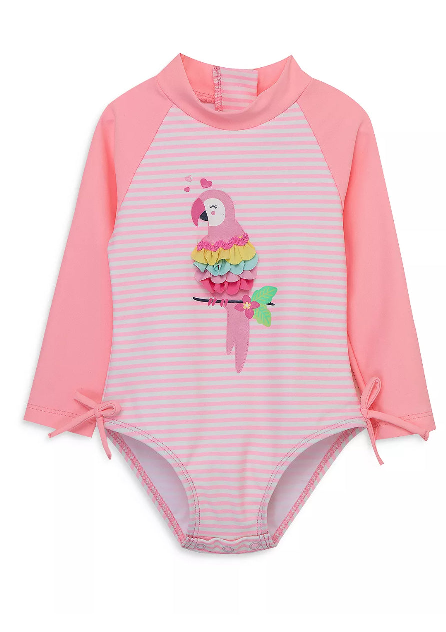 Little Me Baby Girls Parrot Long Sleeve Rash Guard