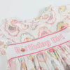 Pink and White Birthday Girl Smocked Dress