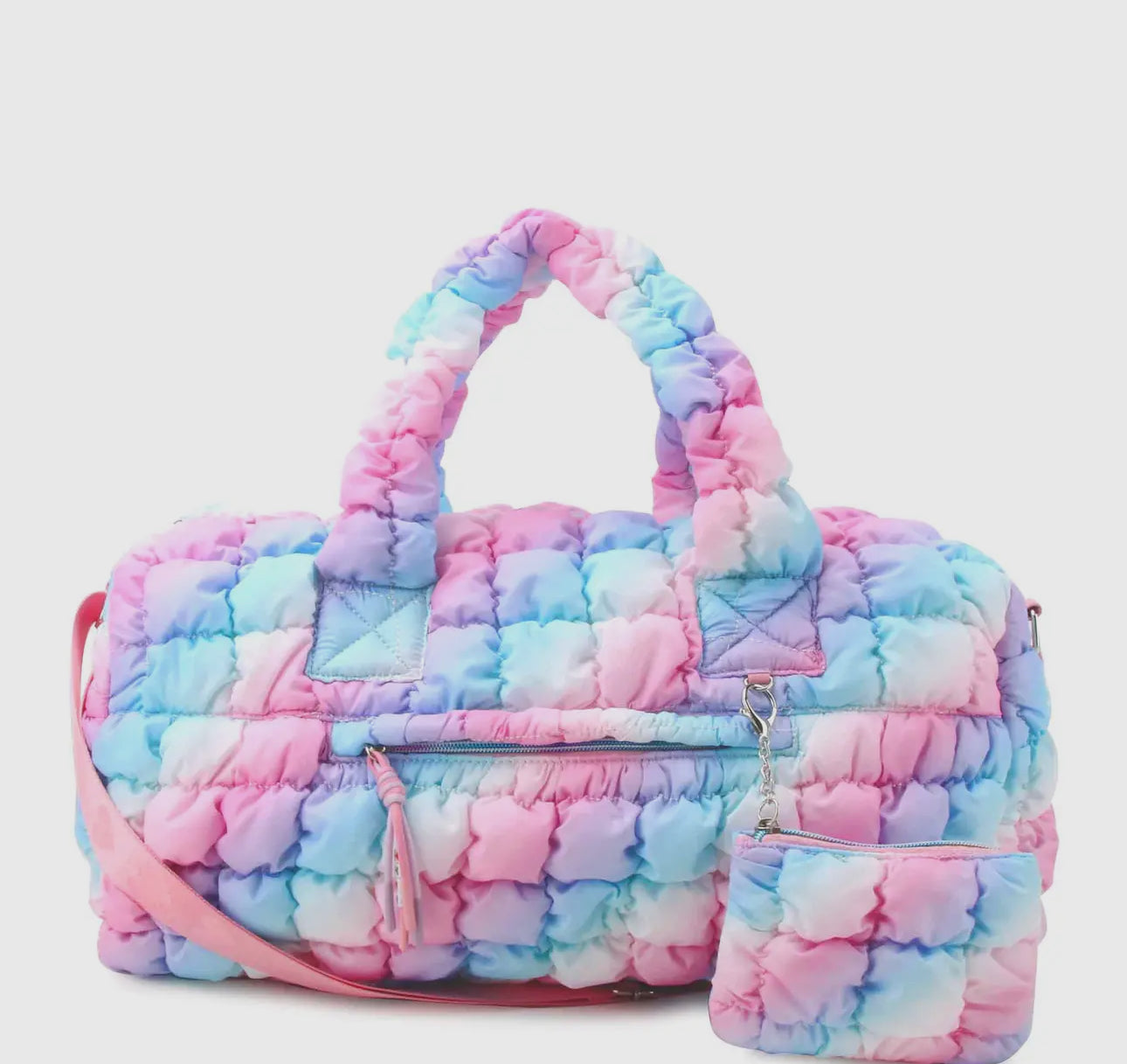 Quilted Scrunchies Large Duffle Bag with Coin Purse