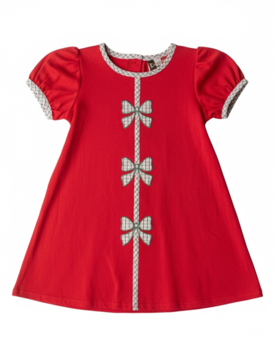 Holly Bow Dress - Red