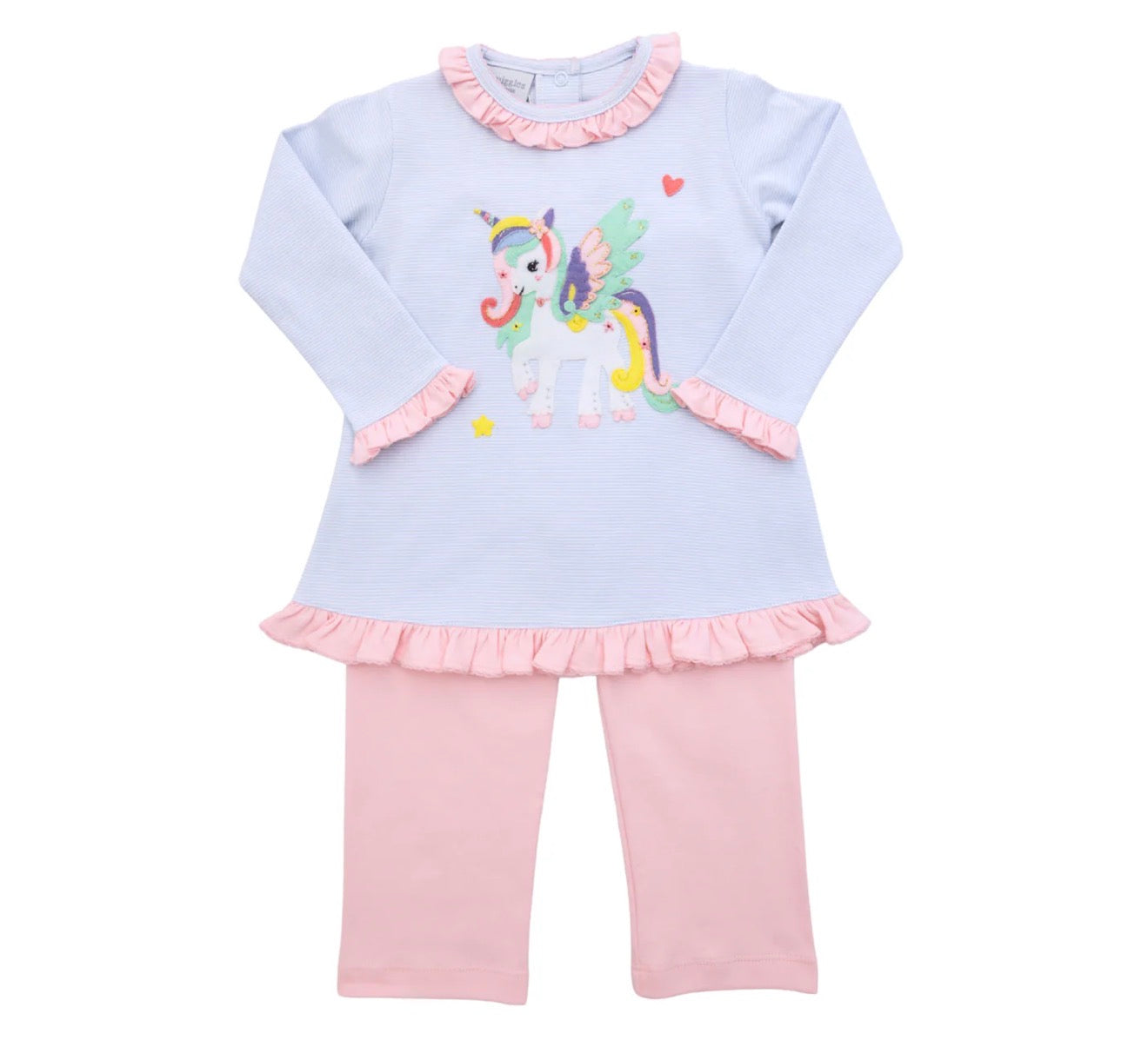 Squiggles Dazzling Darla Unicorn Appliqué Pant Set