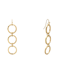 Hammered Gold Tone Drop Earrings
