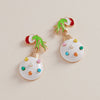 Grinch Green Hand holding ornament Dangle Earrings