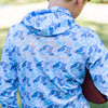 KID'S PRO PERFORMANCE HOODIE T-SHIRT - BLUE
CAMO LOGO PRINT