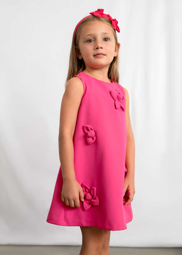 Girl's Floral Embossed Sleeveless Dress