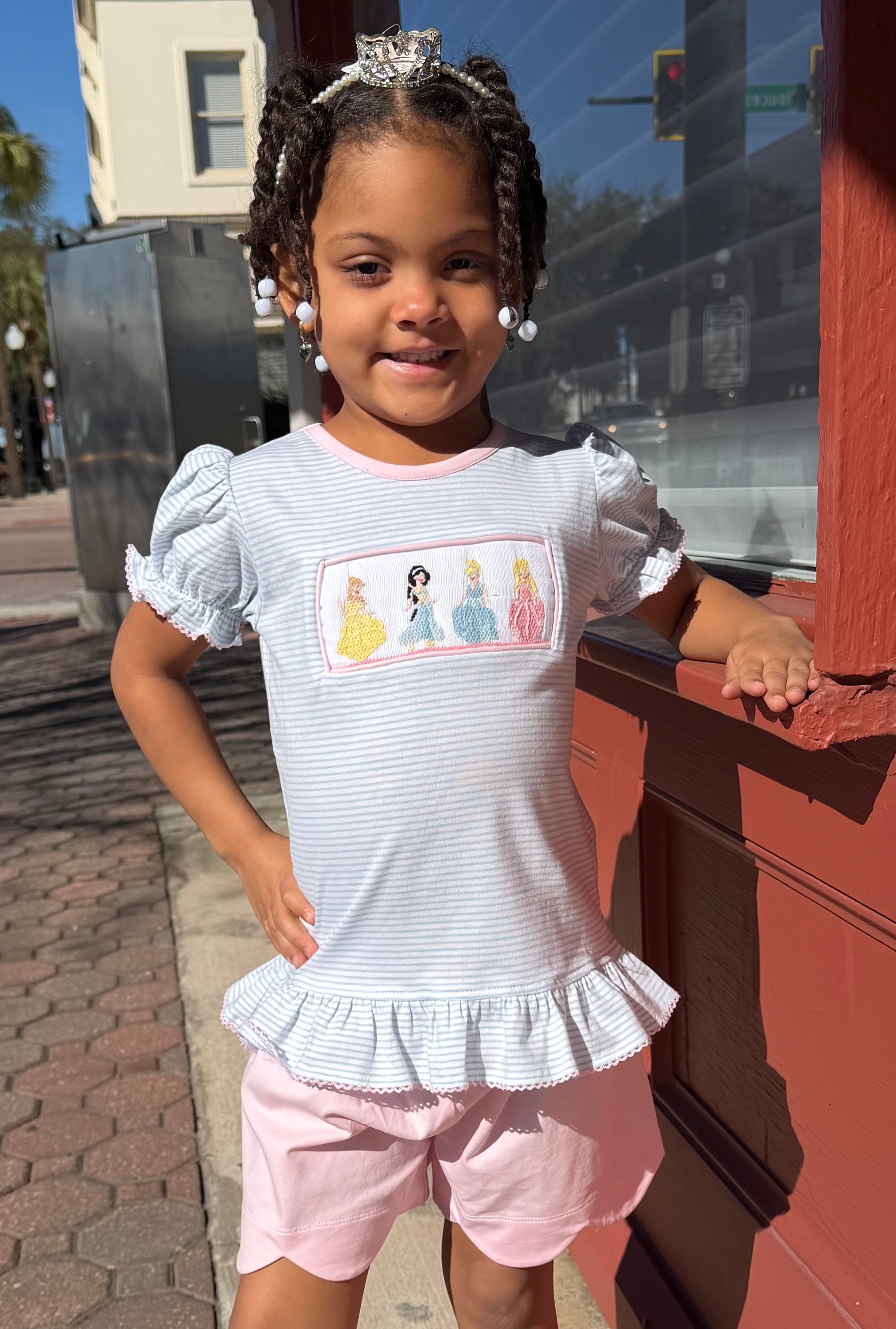 Princess Smocked Girls Short Set