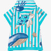 Mayoral Hooded Towel-Blue and White Stripe Sea Creatures