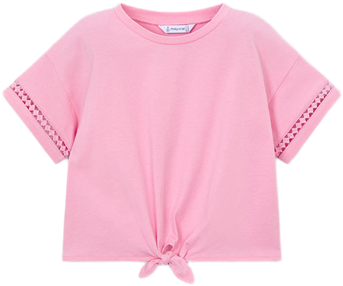 Girls Cotton Candy Pink Cropped Tee