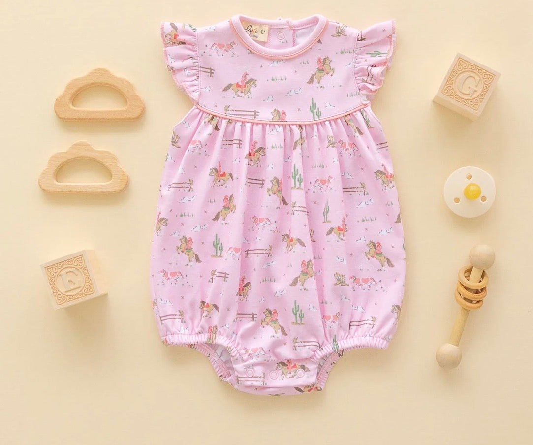 Little Wranglers Bubble - Dusty Rose