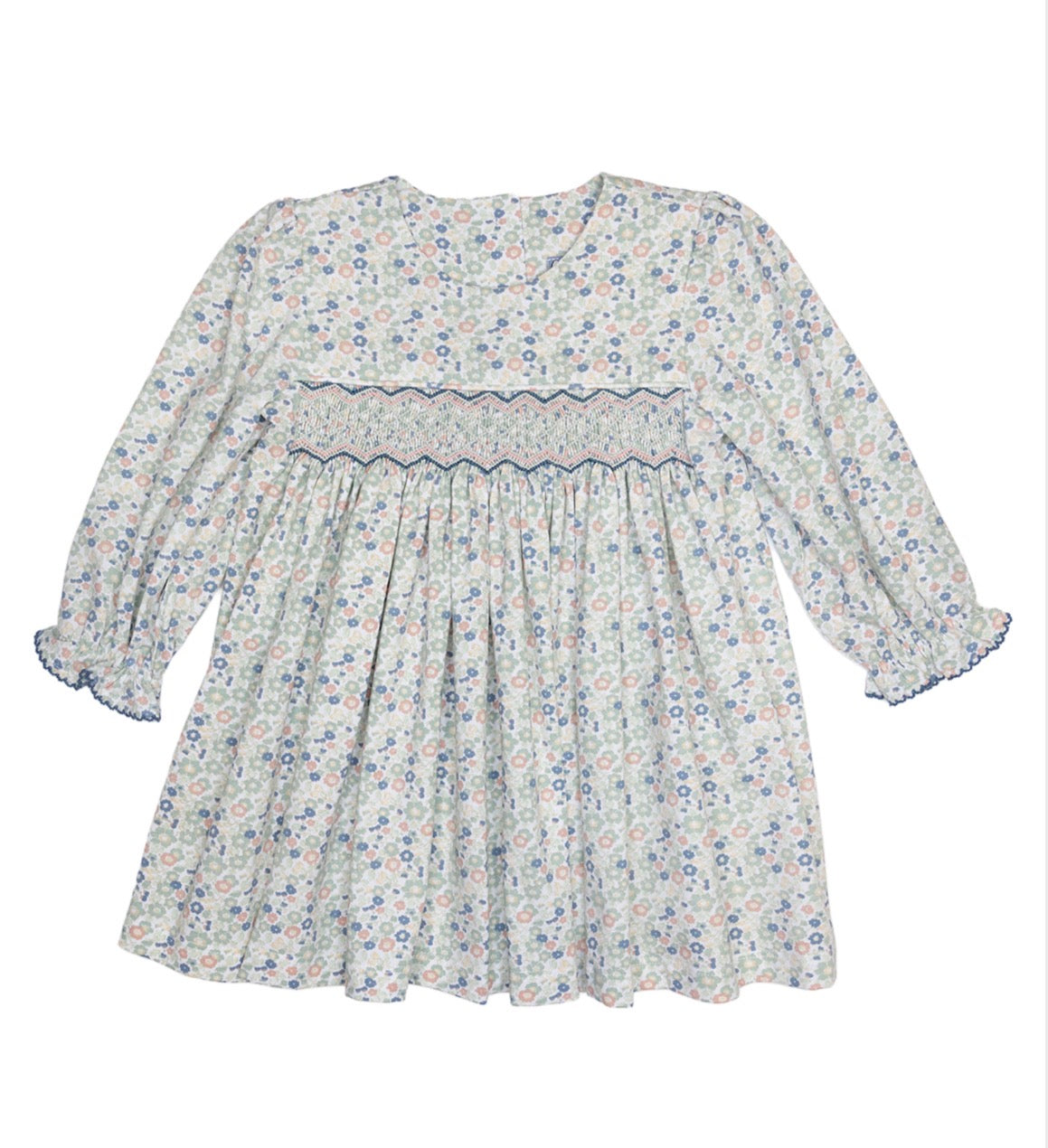 Vintage Ditsy Smocked Geo Dress