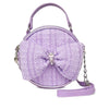 Girls Tweed around Crossbody Bag-Orchid