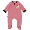 Bulldog Pride Appliqué Ruffle Zip Footie