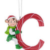 Elf Monogram Christmas Ornament