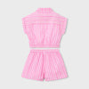 Girls Cotton Pink Stripe Short Set