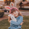 Fuzzy Rainbow Tie Dye Glitter Bunny Ears Easter Headband