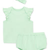 Little Me Green Ruffle Top with Bloomer & Headband Set