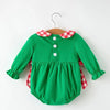Smocked Grinch Inspired Baby Girl Bubble w/ Bows