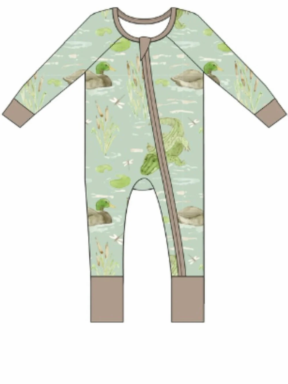 Sweet Bay Gator Zipper Onesie