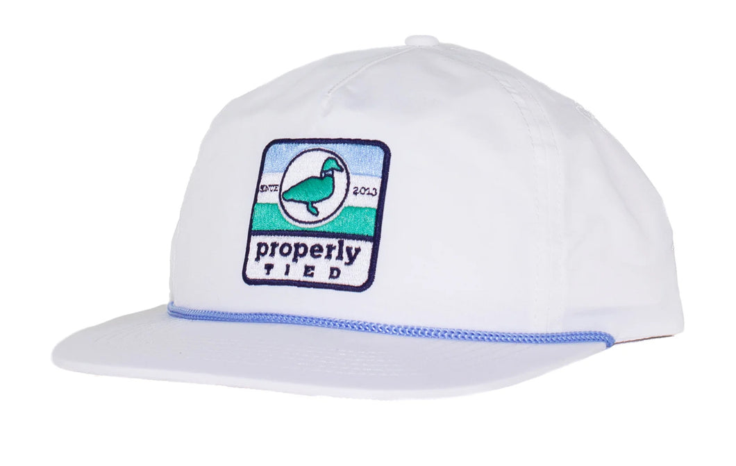 Properly Tied Boys Rope Hat-Sign Logo White