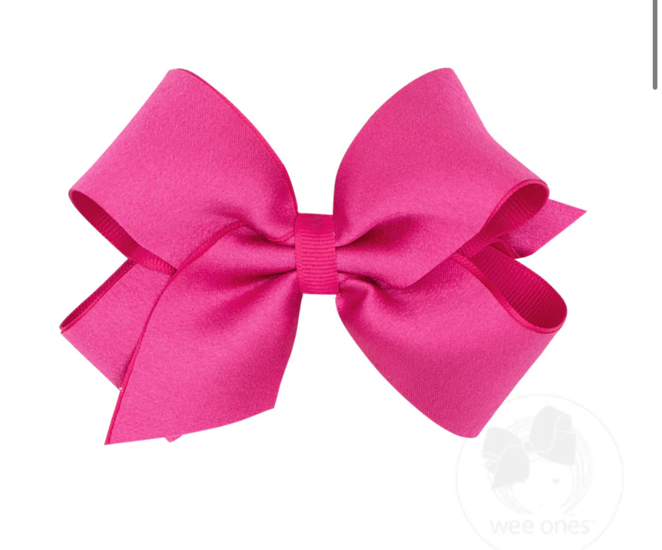 Medium Satin Grosgrain Overlay bow-Shocking Pink