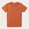 Boys' Short Sleeve Cotton T-shirt in Brandied Melon with Canoe Art