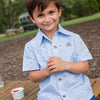 BOYS' SHORT SLEEVE BUTTON DOWN SHIRT —
WINDSURFER BOATS IN THE BAY PRINT
