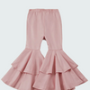 Dusty Pink Fuax Leather Double Layer Bell Pants